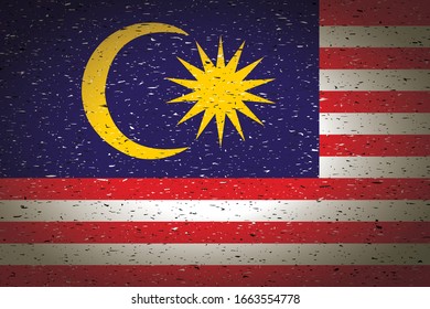 flag of malaysia in retro background