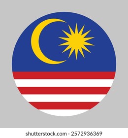 Flag of Malaysia round shape, national symbol