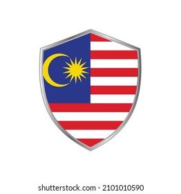Flag of Malaysia with silver frame