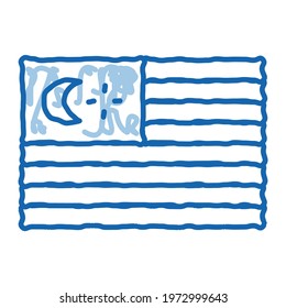 flag of malaysia sketch icon vector. Hand drawn blue doodle line art flag of malaysia sign. isolated symbol illustration