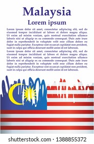Flag of Malaysia, Malaysia. Template for award design, an official document with the flag of Malaysia. Bright, colorful vector illustration.