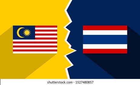 flag of malaysia and thailand