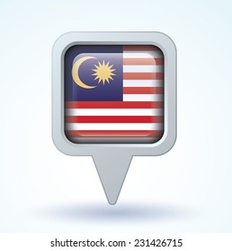  Flag of Malaysia, vector illustration