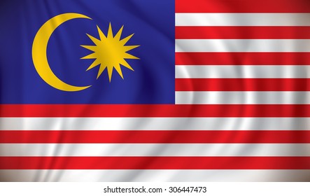 Bandera de Malasia - ilustración vectorial