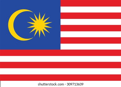 Flag of Malaysia. Vector illustration.