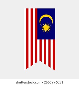 Flagge von Malaysia. Malaysia vertikale Flagge Symbol digitale Vektorgrafik. Die hängende Flagge.