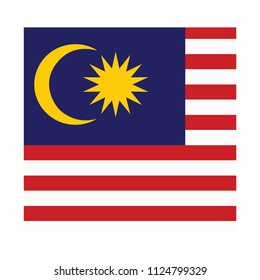 Flag of Malaysia,Malaysia Flag Vector Square Icon - Illustration, Flag of Malaysia. Abstract concept, icon, square, button. Raster illustration on white background.