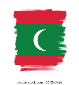 Flag of Maldives, brush stroke background