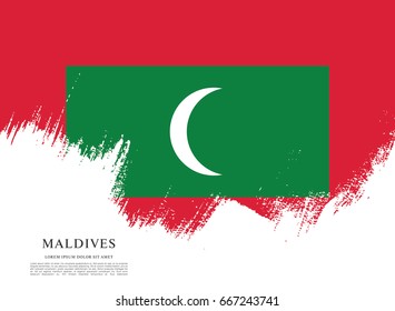 Flag of Maldives, brush stroke background