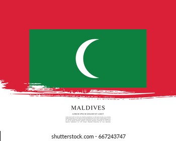 Flag of Maldives, brush stroke background