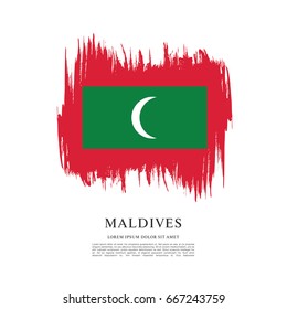 Flag of Maldives, brush stroke background
