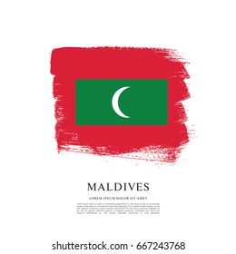 Flag of Maldives, brush stroke background
