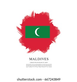 Flag of Maldives, brush stroke background
