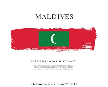 Flag of Maldives, brush stroke background