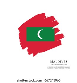 Flag of Maldives, brush stroke background