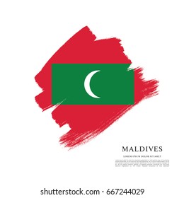 Flag of Maldives, brush stroke background