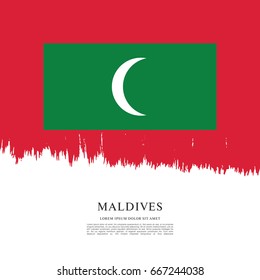 Flag of Maldives, brush stroke background