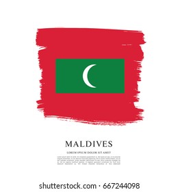 Flag of Maldives, brush stroke background