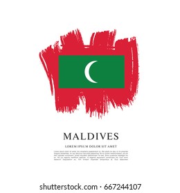Flag of Maldives, brush stroke background