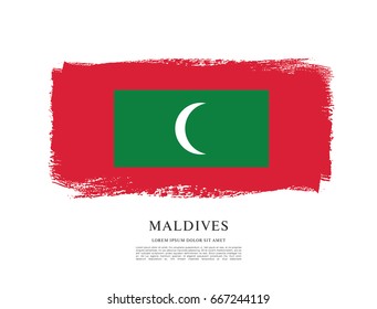 Flag of Maldives, brush stroke background