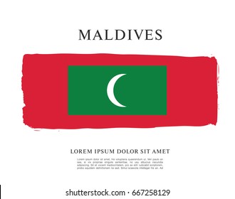Flag of Maldives, brush stroke background