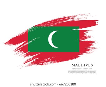Flag of Maldives, brush stroke background