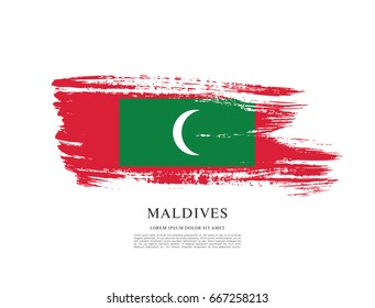 Flag of Maldives, brush stroke background