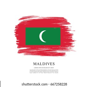 Flag of Maldives, brush stroke background
