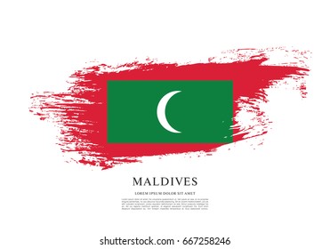 Flag of Maldives, brush stroke background
