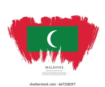 Flag of Maldives, brush stroke background
