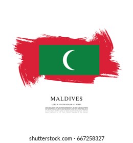 Flag of Maldives, brush stroke background
