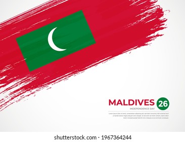 Bandera de Maldivas con fondo de textura de pincel pintado creativo