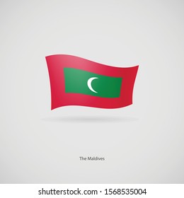 The flag of The Maldives is flying layered vector image.