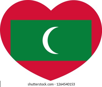 Flag of Maldives. Maldives flag, Heart vector, sticker, eps10