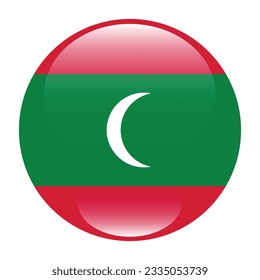 Flag of Maldives. Flag icon. Standard color. Circle icon flag. 3d illustration. Computer illustration. Digital illustration. Vector illustration.