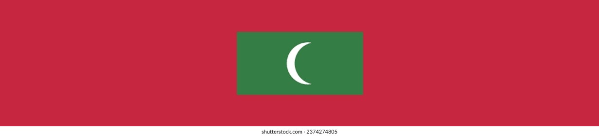 Flag of Maldives. Flag icon. Standard color. A long banner. Computer illustration. Digital illustration. Vector illustration.