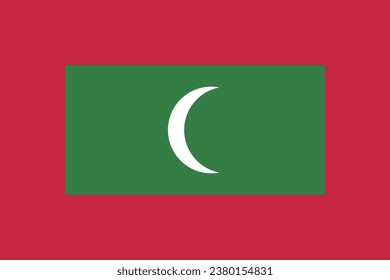 Flag of Maldives. Flag icon. Standard color. Standard size. A rectangular flag. Computer illustration. Digital illustration. Vector illustration.