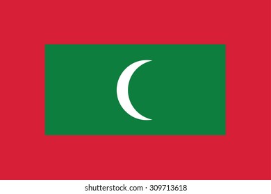 Flag of Maldives. Vector illustration.