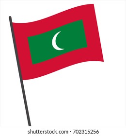 Flag of Maldives , Maldives flag waving isolated vector illustration