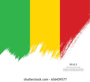 Flag of Mali, brush stroke background