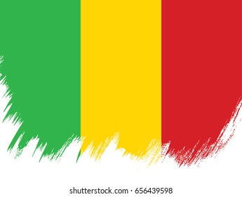Flag of Mali, brush stroke background