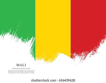 Flag of Mali, brush stroke background