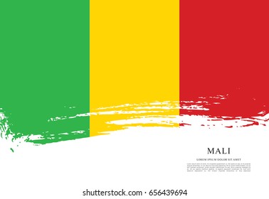 Flag of Mali, brush stroke background