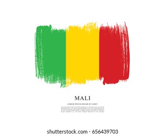 Flag of Mali, brush stroke background