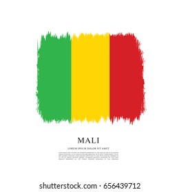 Flag of Mali, brush stroke background