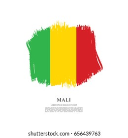 Flag of Mali, brush stroke background