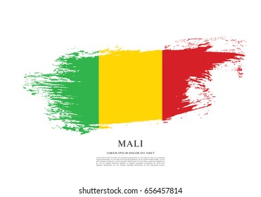 Flag of Mali, brush stroke background