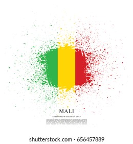 Flag of Mali, brush stroke background