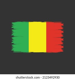 Flag of Mali with brush style
