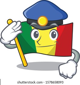 Flag mali Cartoon character dressed as a Police officer